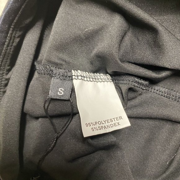 Women's A-Line Skirt Small Black Linear Linde Polyester Stretch Short Length - Picture 4 of 12